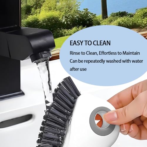 2 in 1 Car Groove Cleaning Brush, Multifunction Vehicle Crevice Cleaner with Hidden Scraper, Automotive Window Seal Sill Sliding Door Track Cleaning Brush, Universal Fit (Orange White) - color: Orange White
