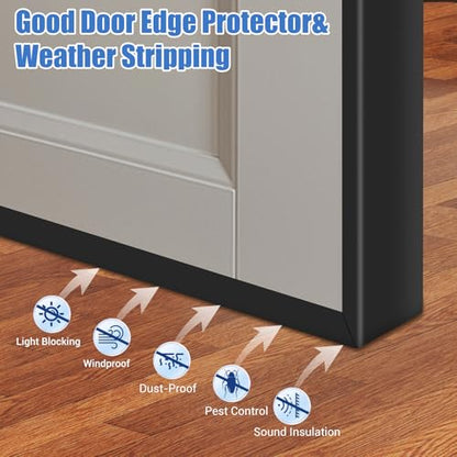 Rubber Edge Trim, 1-3/4 inches Self-Adhesive U Channel Edge Protector for Woods, Flexible U Shaped Peel and Stick Edge Banding, Edge Guard, Fit 1.75"(44mm), 10Ft, Black - size: Fit 1-3/4"- L10'