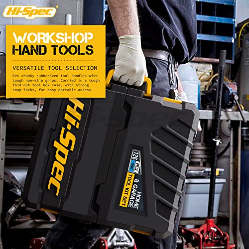 Hi-Spec 126pc Home Garage Mechanics DIY Tool Kit Set. Complete Handyman Auto, Car, Bike and Household Repairs Tool Box Set - size: 126 PCS