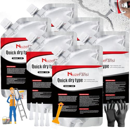 Asphalt Crack Filler, Self Leveling Asphalt Crack Sealant, Driveway Repair Sealer, Concrete Joint Filler for Slabs, Blacktop, Driveway,Walkway, Road,Patio(6 Pack,Black) - style: 6 Pcs,6.6LB
