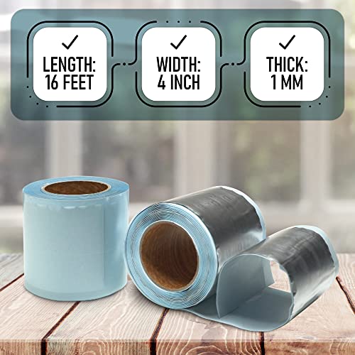 NOON'S UP Super Butyl Tape 16 Feet (Length) / 4 Inch (Width) / 1mm (Thickness) - Butyl sealant Tape, RV, Leak Proof for RV Repair, Pipe, Concrete, Steel Surface (Pack of 1)