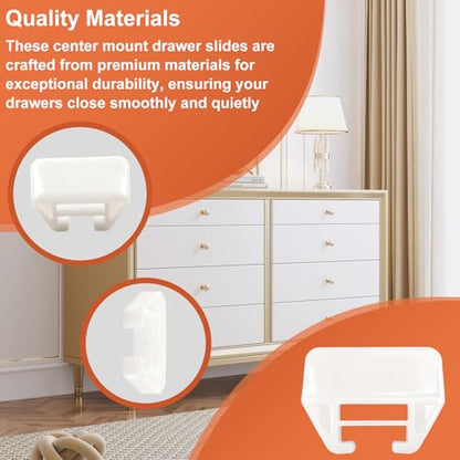Plastic Drawer Guide Compatible with Prime-Line R 7221 21/32 in. x 1-1/8 in Rolled Edge Metal Tracks Drawer Glides Bottom Mount-2 Pack