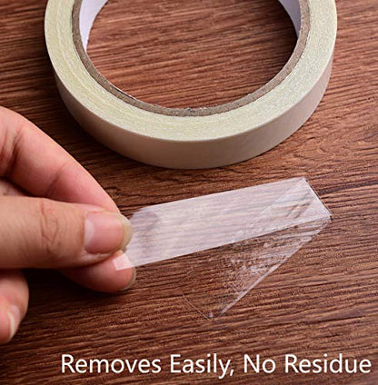 i frmmy Removable Clear Double Sided Sticky Tape - No Residue, 0.7 Inches x 13 Yards (3 Rolls) - size: 0.7 Inches x13 Yards (3 rolls)