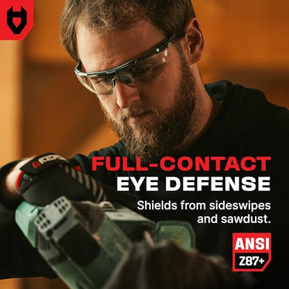 NoCry Anti Fog Safety Glasses for Men and Women – ANSI Z87 Rated, Scratch-Resistant Eyewear with Adjustable Temples and Nose Pad – 100% UV Eye Protection - color: Clear