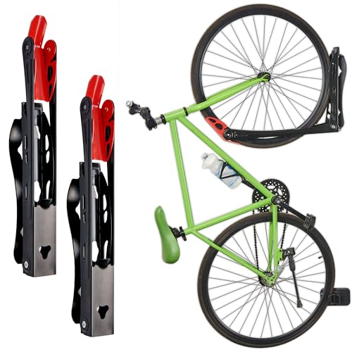 Wallmaster BIKEPAL Swivel Bike Rack, Wall Mounted Vertical Bike Storage Hanger, Space Saving for Home and Garage, 2 Pack - style: 2pack