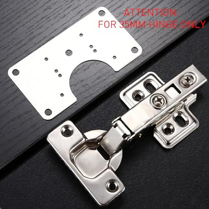 8 Piece Hinge Repair Kit - Cabinet Hinge Repair Plate Stainless Steel Door Hinge Repair Kit for Kitchen Cabinet Hinge Repair Brackets with Mounting Screws and Screwdriver (8) (8, 3.5"x2") - size: 3.5"x2"