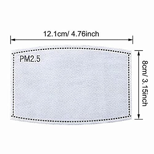 100 Pcs Activated Carbon PM2.5 Mask Filter Paper 5 Layers Replacement PM 2.5 Face Filter Insert