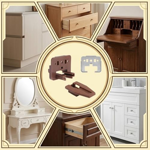 8 Set Drawer Guide Kit, Enhanced Commercial Slide Style Drawers for Kenlin Rite-Trak II 168, Vaughan Bassett, Legacy, Replacement Dresser Drawer Slides Repair Kit with Roller (20 Set Drawer Guide) - style: 20 Set Drawer Guide