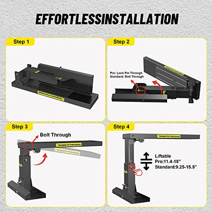 Foldable | Heavy-Duty Ladder Extender Pro, High Strength Steel Material Design Ladder Extension Pro for Stairs w/Non-Slip Mat, 9.25-15.5" Adjustable Height, Applicable Ladder Feet Spacing 20" - size: Standard 9.25-15.5"