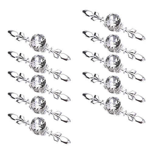 Sumnacon Drawer Dresser Knobs Pull Handles - Crystal Glass Diamond Decorative Knobs with Plate, Cabinet Cupboard Door Knobs with Screws for Kitchen Bathroom Office Decoration Pack of 10 - color: Silver, size: 6.7 Inch