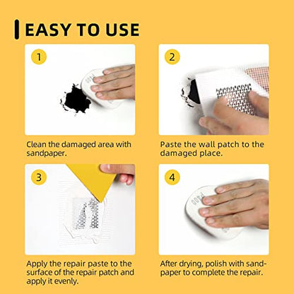 Drywall Patch Kit,12 Pcs Aluminum Drywall Repair Kit for Holes, 2/4/6/8 inch Self Adhesive Fiberglass Wall Hole Patch Kit for Drywall, Sheet Rock, Aluminum Metal Sheetrock Ceiling Dry Wall Patch - color: 12Pcs Wall Patch