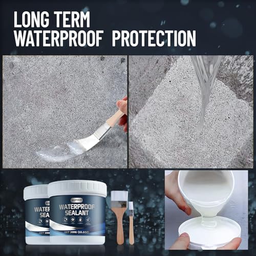 Invisible Waterproof Agent, 2 * 10oz Transparent Invisible Sealant Set, Transparent Coating Agent, Anti-Leakage Sealant, Indoor Outdoor Repairing Leak Waterproof Adhesive