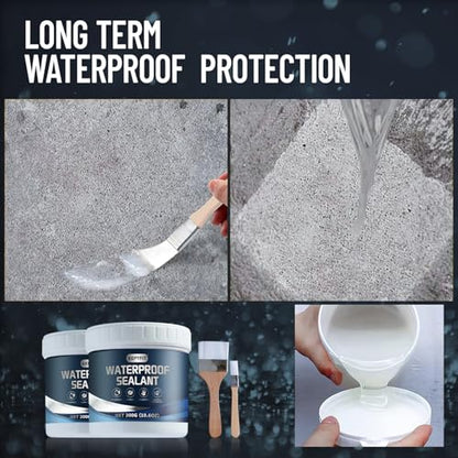 Invisible Waterproof Agent, 2 * 10oz Transparent Invisible Sealant Set, Transparent Coating Agent, Anti-Leakage Sealant, Indoor Outdoor Repairing Leak Waterproof Adhesive