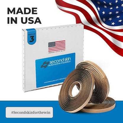 Second Skin Butyl Tape – 3 Roll (20ft x 1/2” x 1/4”) | Black Butyl Sealant Tape for RV, Auto, Marine, Headlight Repair, Window Glazing Tape | Weatherproof & Waterproof, Indoor & Outdoor, Made in USA - size: 3 Butyl Tape