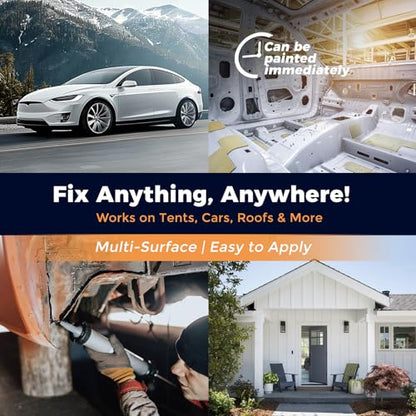 Seam Sealer Automotive-Professional Grade High Strength Waterproof Adhesive for Truck,Marine,Auto Body Repair, Rust & Leak Prevention-Quick Paintable Sealant for Metal,Plastic,RV Roof Sealant White - color: White 2