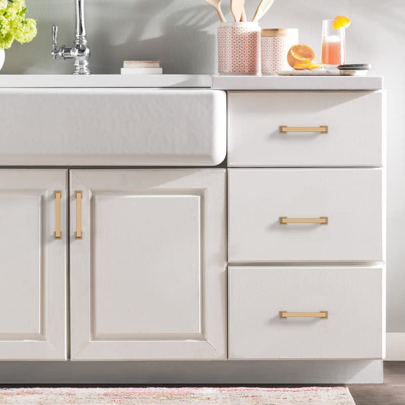 9BUILD 6 Pack 3.75 Inch Cabinet Handles Champagne Bronze Pulls Kitchen Hardware Gold Cupboard Handles - color: Champagne Bronze, size: 3.75"/96MM Hole Center, style: 6 Pack