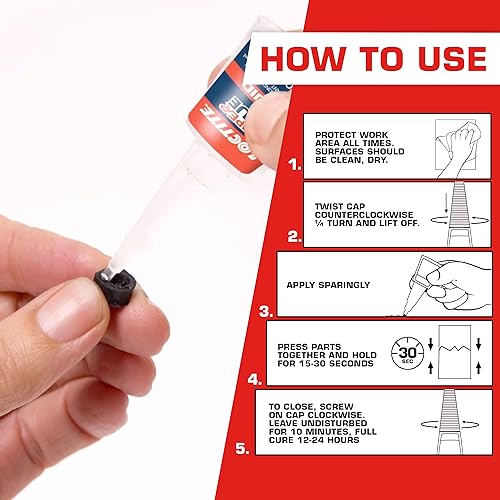 Loctite Super Glue Liquid Longneck Bottle, Clear Superglue, Cyanoacrylate Adhesive Instant Glue, Quick Dry - 10 g Bottle, 3 Pack - size: 0.35 fl oz (Pack of 3)