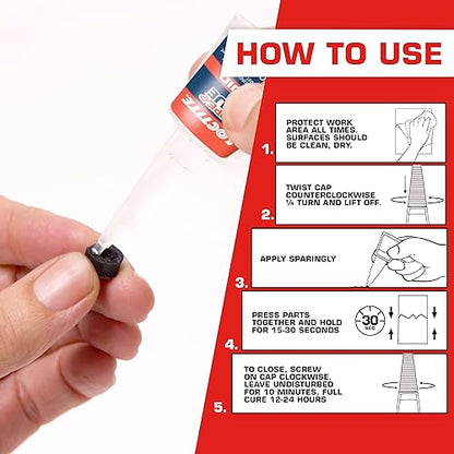 Loctite Super Glue Liquid Longneck Bottle, Clear Superglue, Cyanoacrylate Adhesive Instant Glue, Quick Dry - 10 g Bottle, 3 Pack - size: 0.35 fl oz (Pack of 3)