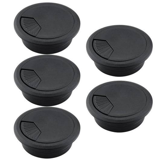 EASYEAH 5 Pcs Desk Grommet 2" / 50 mm, Desk Cord Hole Cover, Cable Grommet ABS Plastic, Desk Hole Grommet for Home & Office Pc, Detachable Adjustable Cable Cord Organizer-Black - color: 5pcs Black, size: 2" / 50 mm