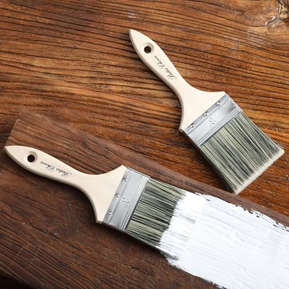 Bates- Double Thick Chip Paint Brush, 3 Inch, 2 Pack, Wooden Handle, Flat Paint Brushes for Walls and Trim, Synthetic Bristles