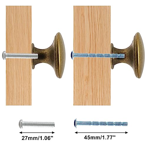 8 Pcs Brass Cabinet Knobs, Round Dresser Knob Kitchen Drawer Knobs, Single Hole Cupboard Door Knob Dresser Drawer Pulls Handles - color: Brass, size: 8 Pack