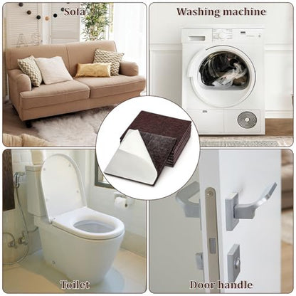 6Pcs Square Felt Furniture Pads 4" x 4" Self Adhesive Square Furniture Felt Pad Cuttable Anti Scratch Furnitures Pads Floor Protectors Furnitures Sliders for Hardwoods Cabinet Laminated Floors