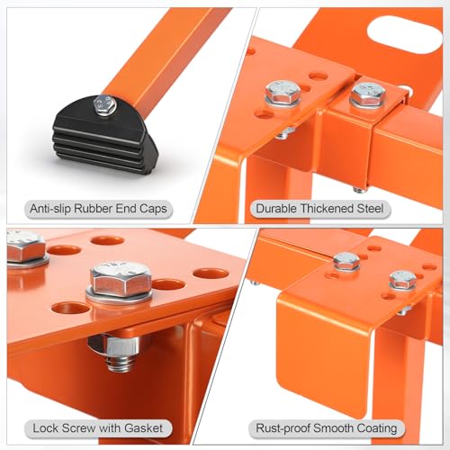 Ladder Stabilizer with Tool Tray & Hook, Heavy Duty Steel Extension Ladder Stabilizer for Roof Gutter/Wall, Stable Ladder Standoff with Wing Span and Non-Slip Rubber Feet, Ladder Accessories