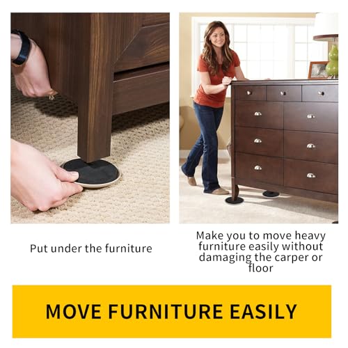 Furniture Sliders new space - 16pcs 3 1/2 inch Furniture Sliders for Carpet, Heavy Duty Sliders for Moving Furniture, Move Furniture Easy with Reusable Furniture Movers Sliders - size: 3.5 inch