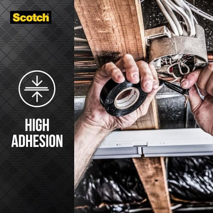 Scotch Vinyl 700 Electrical Tape, 1 Roll, Black, 3/4-in x 66-ft, General Purpose, Commercial Grade, Rated for Temperatures Up to 194-Degree, Highly Flexible, Stretchy & Conformable (700) - size: 3/4 in. by 66 ft., style: 1 roll