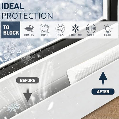 118” Wedge-Shape Window Weather Stripping Door Seal Strip, Self-Adhesive Soundproofing Frame Winter Insulation Foam Tape for Door Frame, Noise Drafts Blocker, Gap Filler, Draft Stopper, White