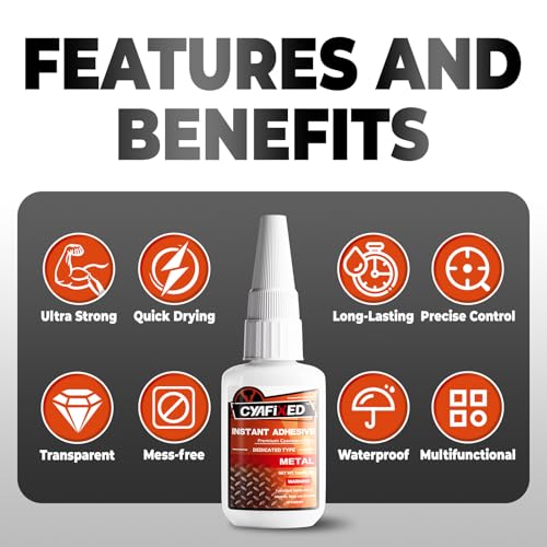 Metal Super Glue 28.3g 1oz, Thick Clear Instant Heavy Duty CA Glue Liquid for Metal Crafts Stainless Steel Aluminum, Strong Multifunctional Cyanoacrylate Adhesive for Glass Ceramic Plastic Wood Rubber - size: 1 oz, style: Metal