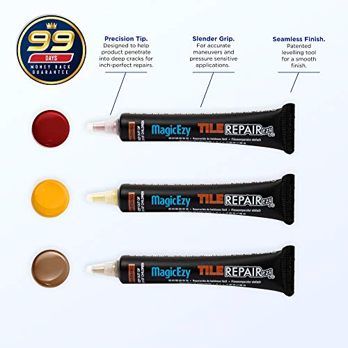 MagicEzy Tile Repair Kit: Porcelain Repair Kit - Ceramic Tile Repair Kit - Mix and Match Colors - Acrylic, Stone, Fiberglass - Wall Touch Up (Terracotta Kit) - color: Terracotta Kit