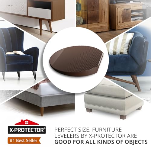 X-Protector Furniture Levelers - 30 PCS 2" - Brown Rubber Shims for Leveling - Multi-Purpose Leveling Feet to Prevent Furniture from Wobbling - Good for All Kinds of Furnishings! - size: 2 Inches