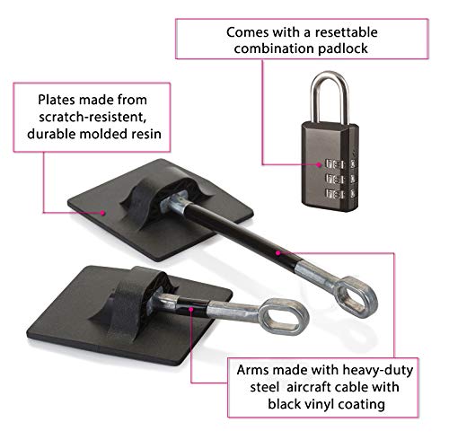 Refrigerator Lock (Black with Black Combination Padlock) - color: 1-Pack, Black with Black Combination Padlock