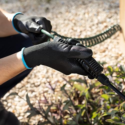 G & F Work Gloves for Men, Lightweight Grip, Polyurethane Coated, Touchscreen Compatible, Flexible & Breathable, Durable Construction, Ideal for Gardening, Mechanics, and General Duty Tasks, 12 Pairs - size: Medium