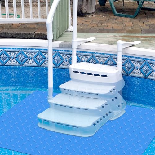 45x60 inches Swimming Pool Ladder Mat Protective Swimming Pool Step Pad for Above Ground Swimming Pool Ladder Pad Vinyl Non-Slip Pool Liner - size: 45x60 inches