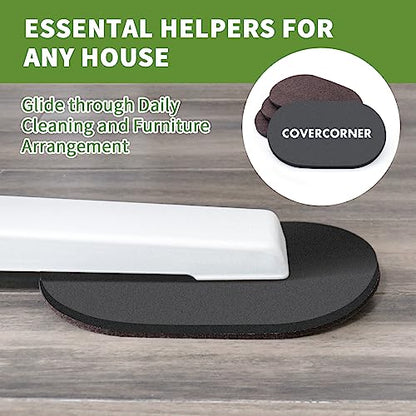 Furniture Sliders for Hardwood Floors 4 PCS - 9 1/2 inch Sliders for Moving Furniture – Felt Furniture Pads for Hardwood Floors Brown - size: 4 PCS 9 1/2" Brown