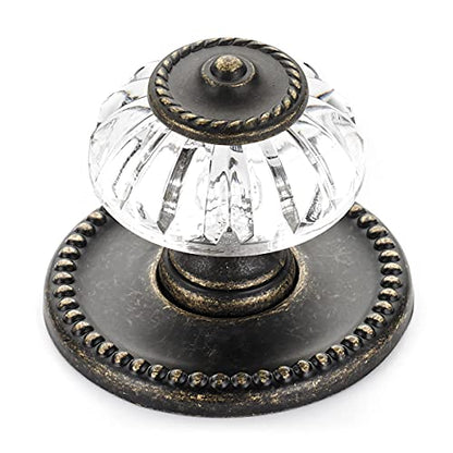 Richelieu Crystal Cabinet Knob, 1-5/16 Inch, Montreuil Collection, BP16063244BB, Burnished Brass - size: 1 Count (Pack of 1)