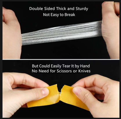 Double Sided Tape Heavy Duty, 1in x 164FT, Extra Large Universal High Tack Mounting Tape, Strong Wall Adhesive Strips Fiberglass Mesh, Sticky Clear Tape, Picture Poster Decor, Easy Use - size: 1" x 164FT