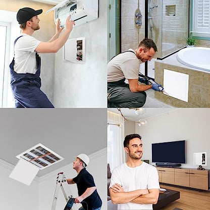 Morvat Access Panel 12x12 Inch for Drywall & Ceiling with Door, Heavy-Duty Durable ABS Plastic & Easy Install Access Box, Wall Hole Cover Plate for Plumbing & Electrical Cables & Wiring, White, 2 Pack - size: 12x12 - 2PK