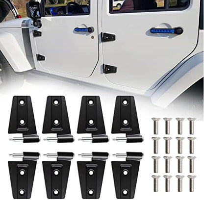 Door Hinges Compatible with Wrangl-er JK JKU Unlimited 2007-2018 Aluminum Door Hinge Kits 2 Doors & 4 Doors (8 Pcs w/ 16 Pcs Screws) - size: 4 Door Outside Hinges