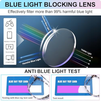 OXG 4 Pack Safety Glasses Anti Fog Goggles, Blue Light Blocking Stylish Safety Glasses for Women Nurses Protective Eyewear - color: Rainbow+clear+purple+green