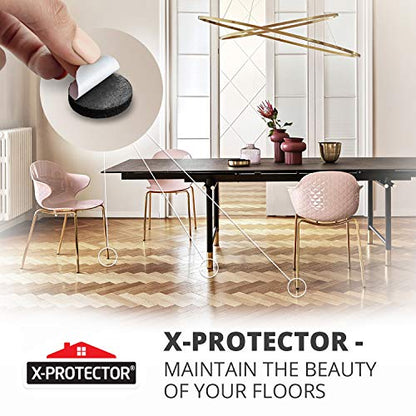 Felt Furniture Pads X-Protector - 48 PCS 1" - Premium Felt Pads Floor Protectors - Furniture Feet Wood Floors Protectors - Prevent Scratches, Annoying Noise & Protect Your Hard Surfaces! (Black) - size: 48 Pcs 1" Black, Round