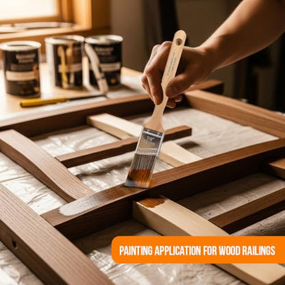 Vermeer Paint Brushes 6-Pack Angle Brushes in Assorted Sizes for All Latex and Oil Paints & Stains - Home Improvement - Interior & Exterior Use