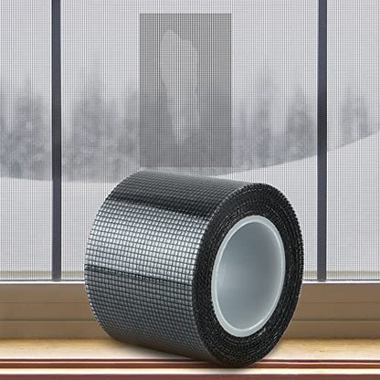 SANKEMU Window Screen Repair Kit 2 in X 16.5FT 3-Layer Strong Adhesive & Waterproof Tape Fiberglass Covering mesh, Repair for Window Screen and Screen Door tears Holes - size: 2 in X 16.5FT