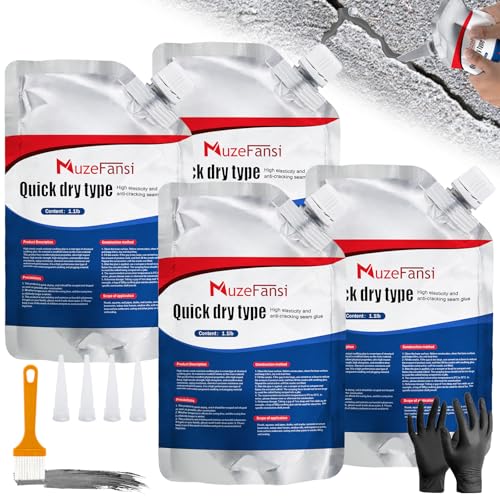Concrete Crack Filler, Waterproof Cement Sealant, Flexible Caulking Glue, for Outdoor Driveway, Walkway, Patio, Wall and Foundation Cracks (4 Pack) - style: 4 PACK