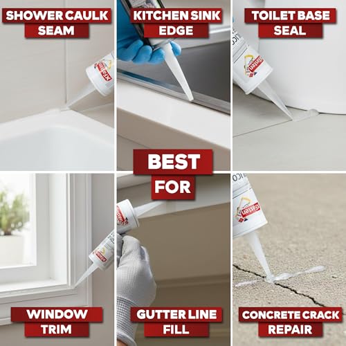 XFasten Clear Silicone Caulk Neutral Cure 10.1 oz (4-Pack) 100% Waterproof Silicone Sealant, Crack and Shrink Resistant, Low Odor, Strong Adhesion Caulking for Kitchen Bath Window Shower Outdoor Use - size: 4-Pack