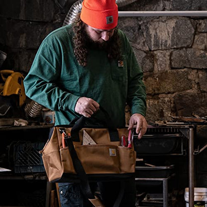Carhartt Onsite Tool Bag, Durable Water-Resistant, Tool Storage Bag, Midweight, 16-Inch 17 Pocket, Carhartt Brown - size: 16-Inch 17 Pocket