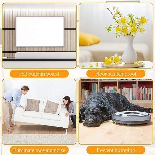 Zonon 4 Rolls 120 Inch Felt Strip with Adhesive Backing Felt Tapes Furniture Strip Rolls Self Stick Heavy Duty Polyester for Protecting Furniture and DIY Adhesive(Gray,1 Inch) - color: Grey, size: 1 Inch