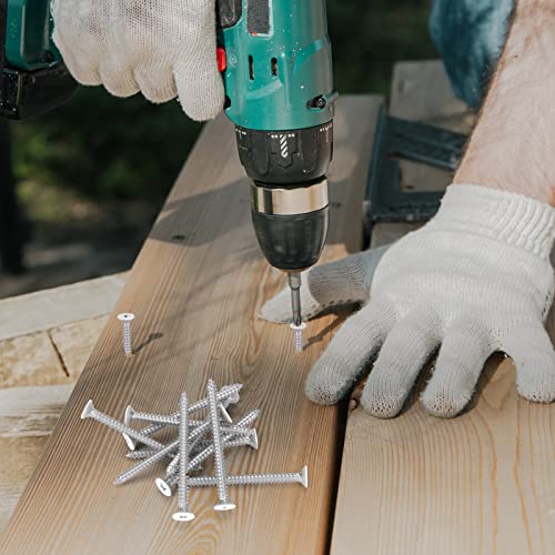 White Head 50 PCS #14X3 Stainless Steel Phillips Flat Head Wood Screws,Stainless Steel 18-8 A2(304) Screw,Home Screw Kit by QISHENG - color: White, size: #14X3"